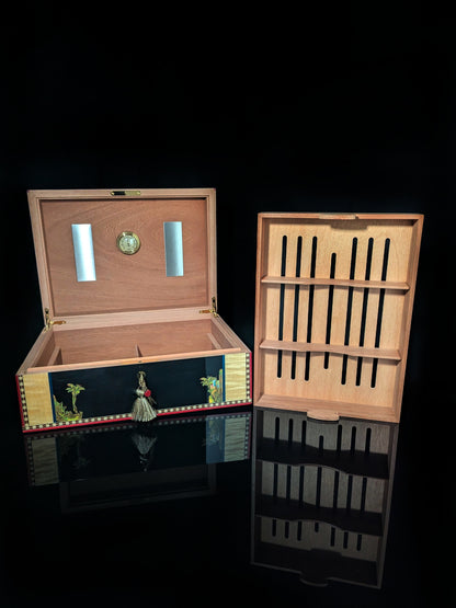 Elie Bleu Alba Black Sycamore Humidor 200 ct NIB