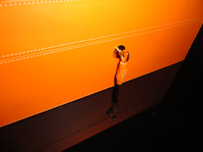 Brizard and Co Racing Orange Leather Humidor 60 / 70 ct NIB