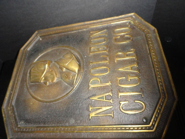 Napoleon Cigar Co. Solid Bronze Sign — 15.75" H × 12.75" W