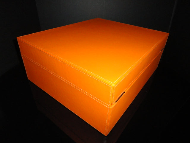 Brizard and Co Racing Orange Leather Humidor 60 / 70 ct NIB