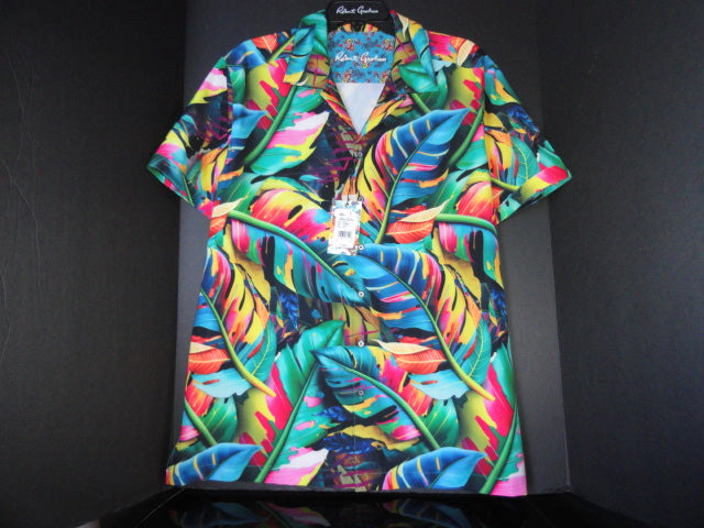 Robert Graham Toucan Stretch Short Sleeve Shirt Size Large NWTS