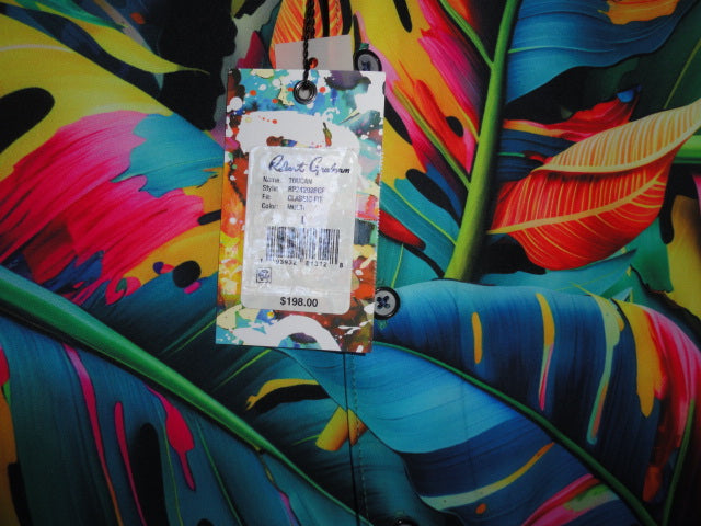 Robert Graham Toucan Stretch Short Sleeve Shirt Size Large NWTS