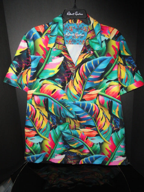 Robert Graham Toucan Stretch Short Sleeve Shirt Size Large NWTS