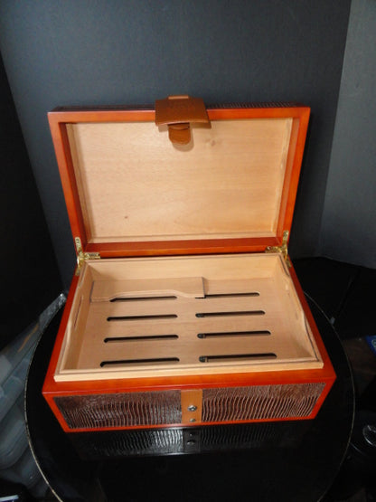 Trinidad Natural with Lizard Leather Chest Humidor  NIB