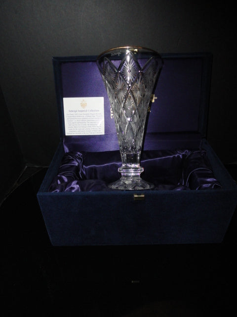 Fabergé Imperial Collection Crystal Vase 9" Tall