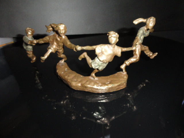 Mark Hopkins " Crack the Whip " Bronze Sculpture