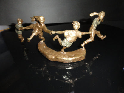 Mark Hopkins " Crack the Whip " Bronze Sculpture