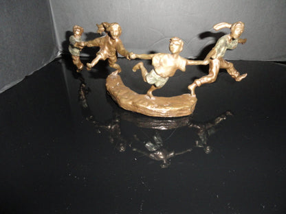 Mark Hopkins " Crack the Whip " Bronze Sculpture