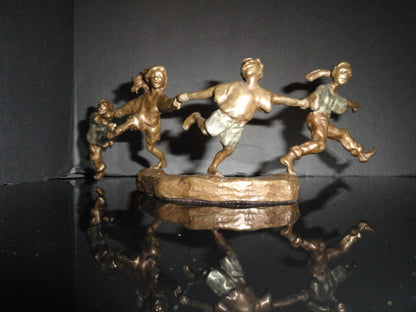 Mark Hopkins " Crack the Whip " Bronze Sculpture