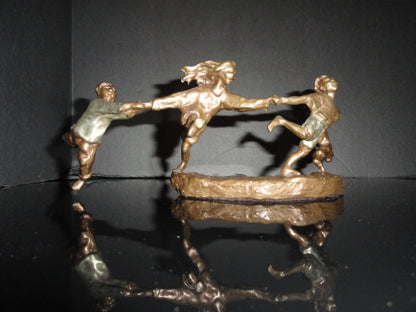 Mark Hopkins " Crack the Whip " Bronze Sculpture