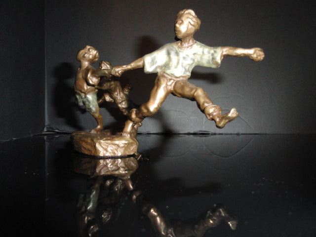 Mark Hopkins " Crack the Whip " Bronze Sculpture