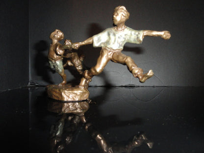 Mark Hopkins " Crack the Whip " Bronze Sculpture