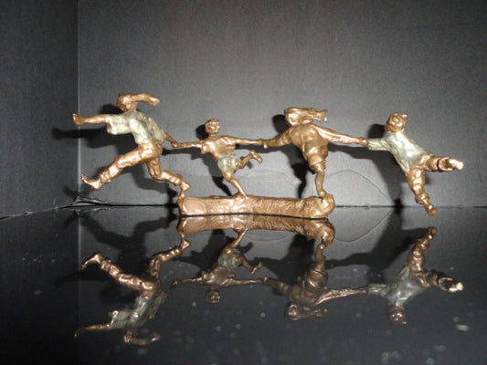 Mark Hopkins " Crack the Whip " Bronze Sculpture