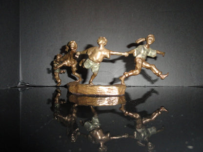 Mark Hopkins " Crack the Whip " Bronze Sculpture