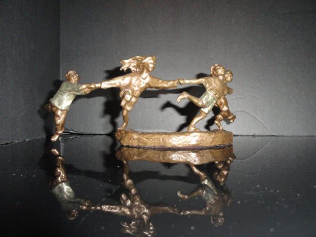 Mark Hopkins " Crack the Whip " Bronze Sculpture