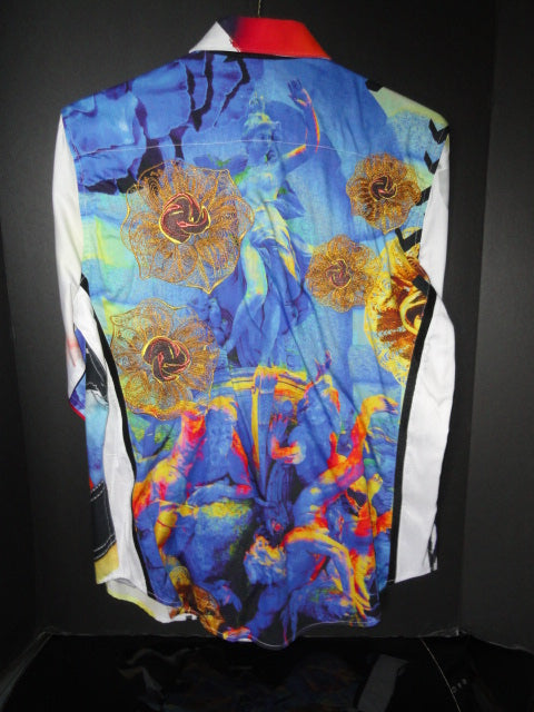 Robert Graham Zero to Sixty Long Sleeve Embroidered Shirt Size Medium