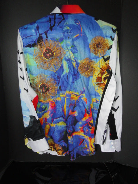 Robert Graham Zero to Sixty Long Sleeve Embroidered Shirt Size Medium