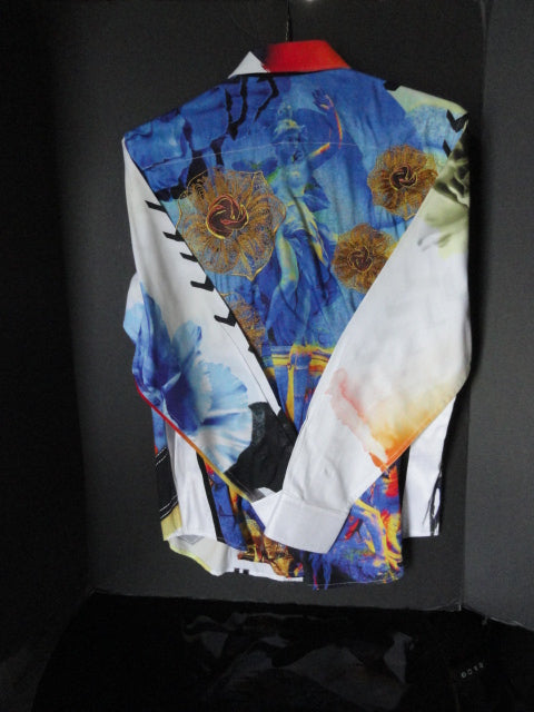 Robert Graham Zero to Sixty Long Sleeve Embroidered Shirt Size Medium