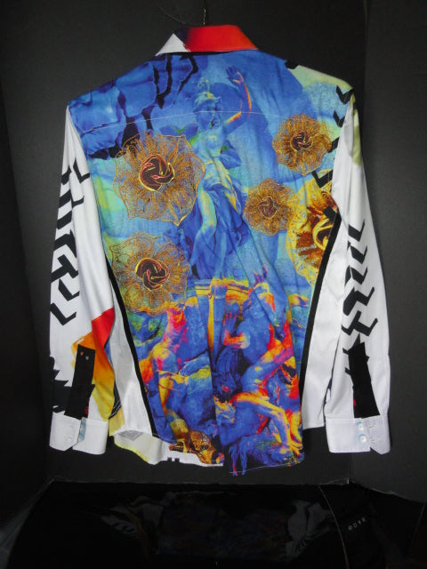 Robert Graham Zero to Sixty Long Sleeve Embroidered Shirt Size Medium