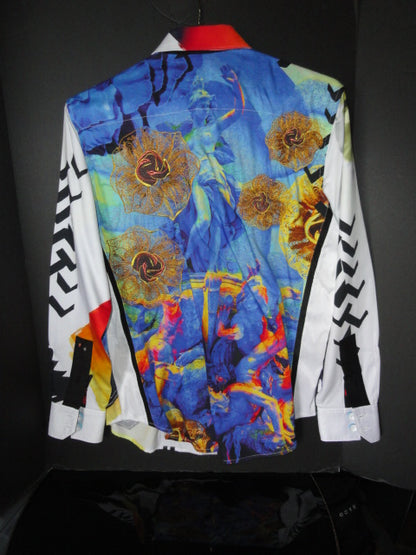 Robert Graham Zero to Sixty Long Sleeve Embroidered Shirt Size Medium