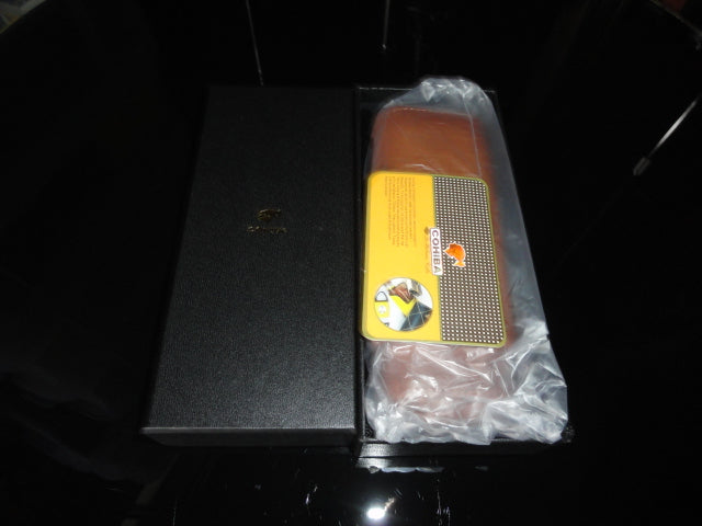 Brown Leather with Wood Cigar Case  NIB