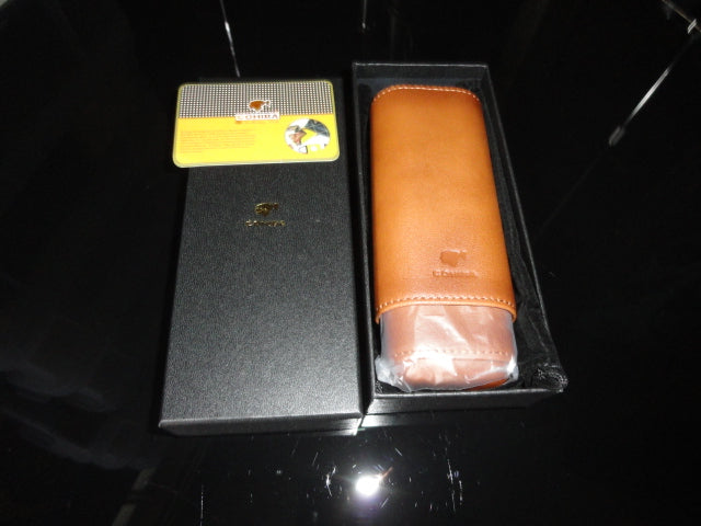 Brown Leather with Wood Cigar Case  NIB