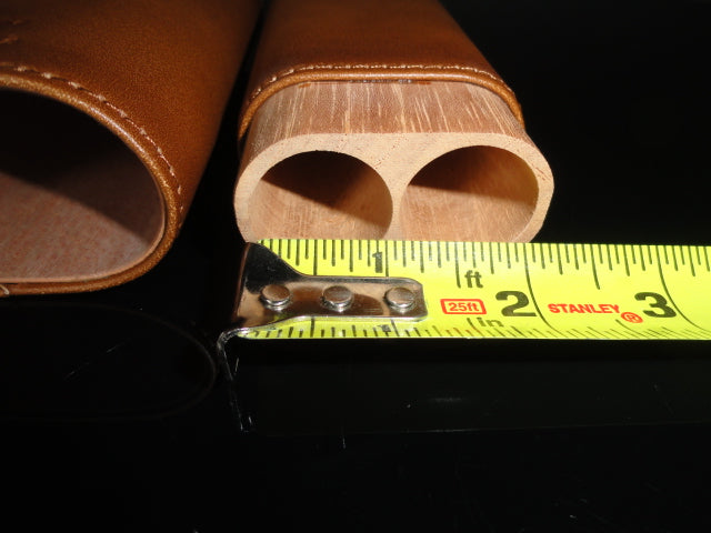 Brown Leather with Wood Cigar Case  NIB