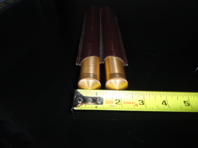 Cigar Classics Brown Leather and Gold Anodized Tubes Twin Cigar Holder