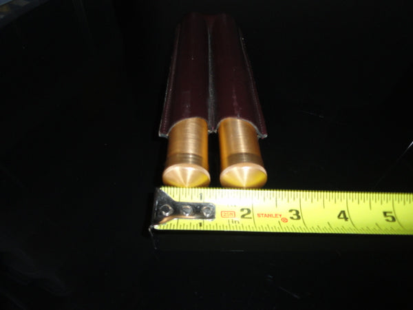 Cigar Classics Brown Leather and Gold Anodized Tubes Twin Cigar Holder