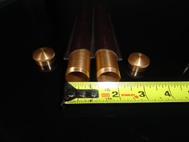 Cigar Classics Brown Leather and Gold Anodized Tubes Twin Cigar Holder