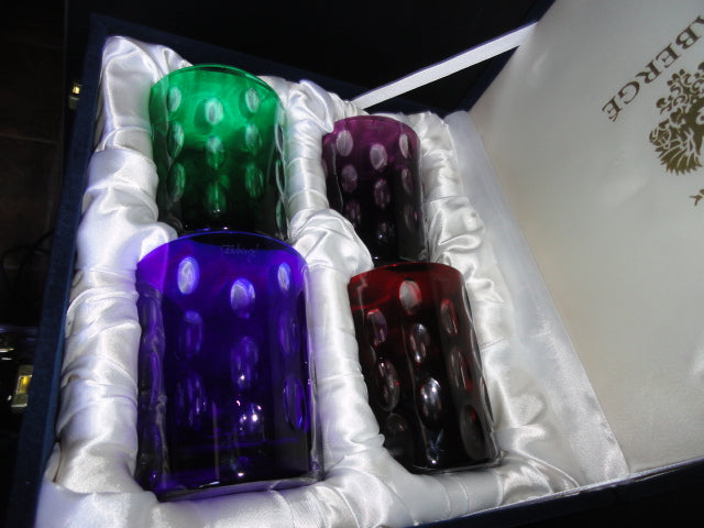 Faberge Bubbles Colored Crystal Old Fashion Glasses