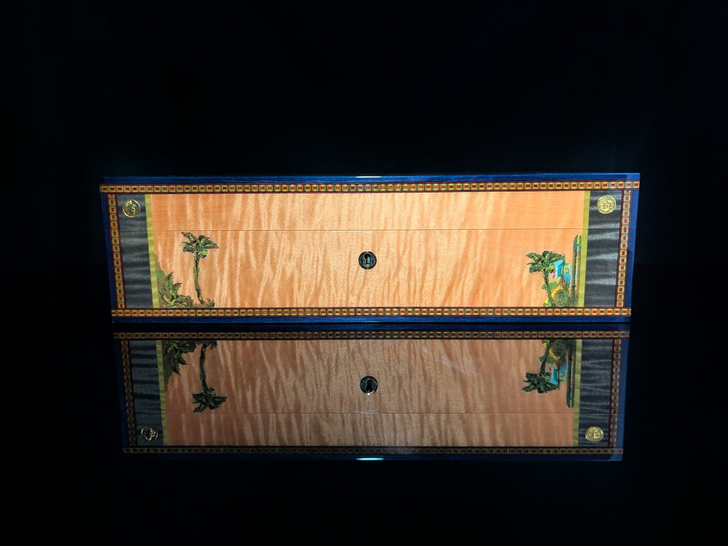 Elie Bleu Alba Orange Sycamore Humidor 110 Count NIB