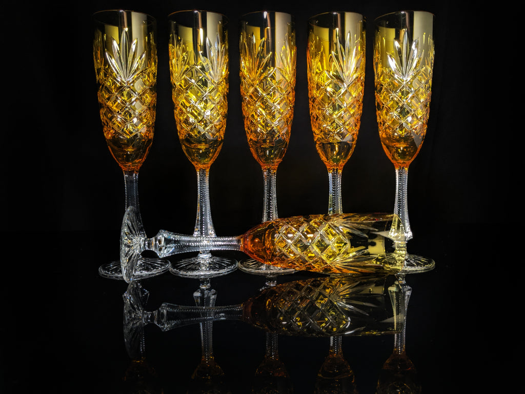 Faberge Odessa Yellow Gold Flutes NIB