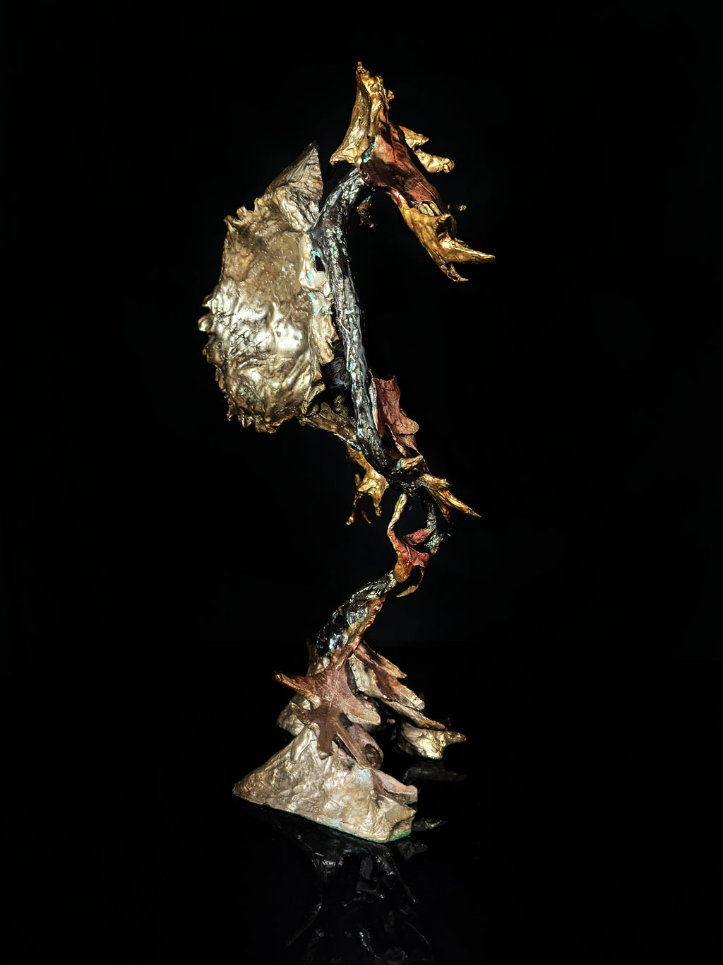 Mark Hopkins Northwoods Bronze Sculpture — 19" H × 11" W × 8" D