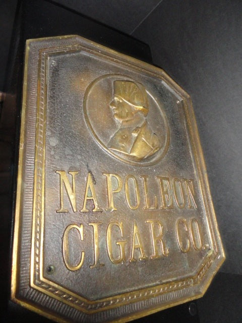 Napoleon Cigar Co. Solid Bronze Sign — 15.75" H × 12.75" W