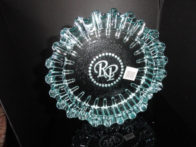 Rocky Patel Luminoso Teal / Blue Glass Heavy Cigar Ashtray Measures 10" Diameter NIB