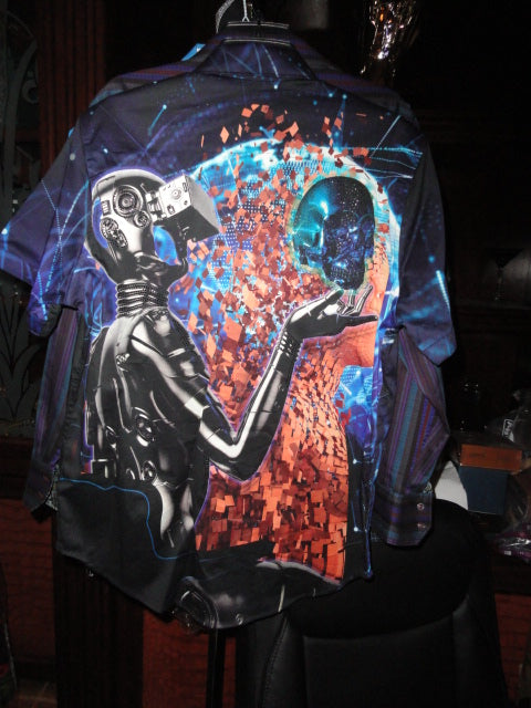 Robert Graham Meta Future Short Sleeve Shirt Size Medium