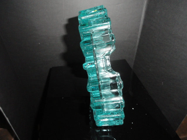 Rocky Patel Luminoso Teal / Blue Glass Heavy Cigar Ashtray Measures 10" Diameter NIB