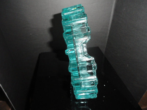 Rocky Patel Luminoso Teal / Blue Glass Heavy Cigar Ashtray Measures 10" Diameter NIB