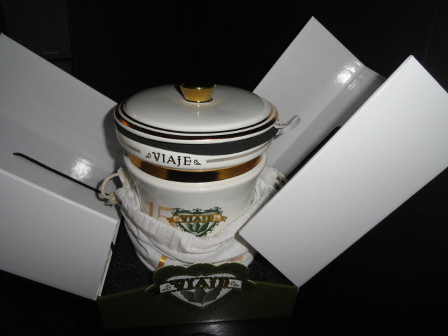 Viaje 15th Anniversary Gold Cigar Ceramic Jar Humidor( Empty No Cigars ) NIB