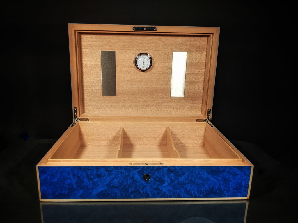 Elie Bleu Madrona Blue Sycamore Humidor — 110 Count