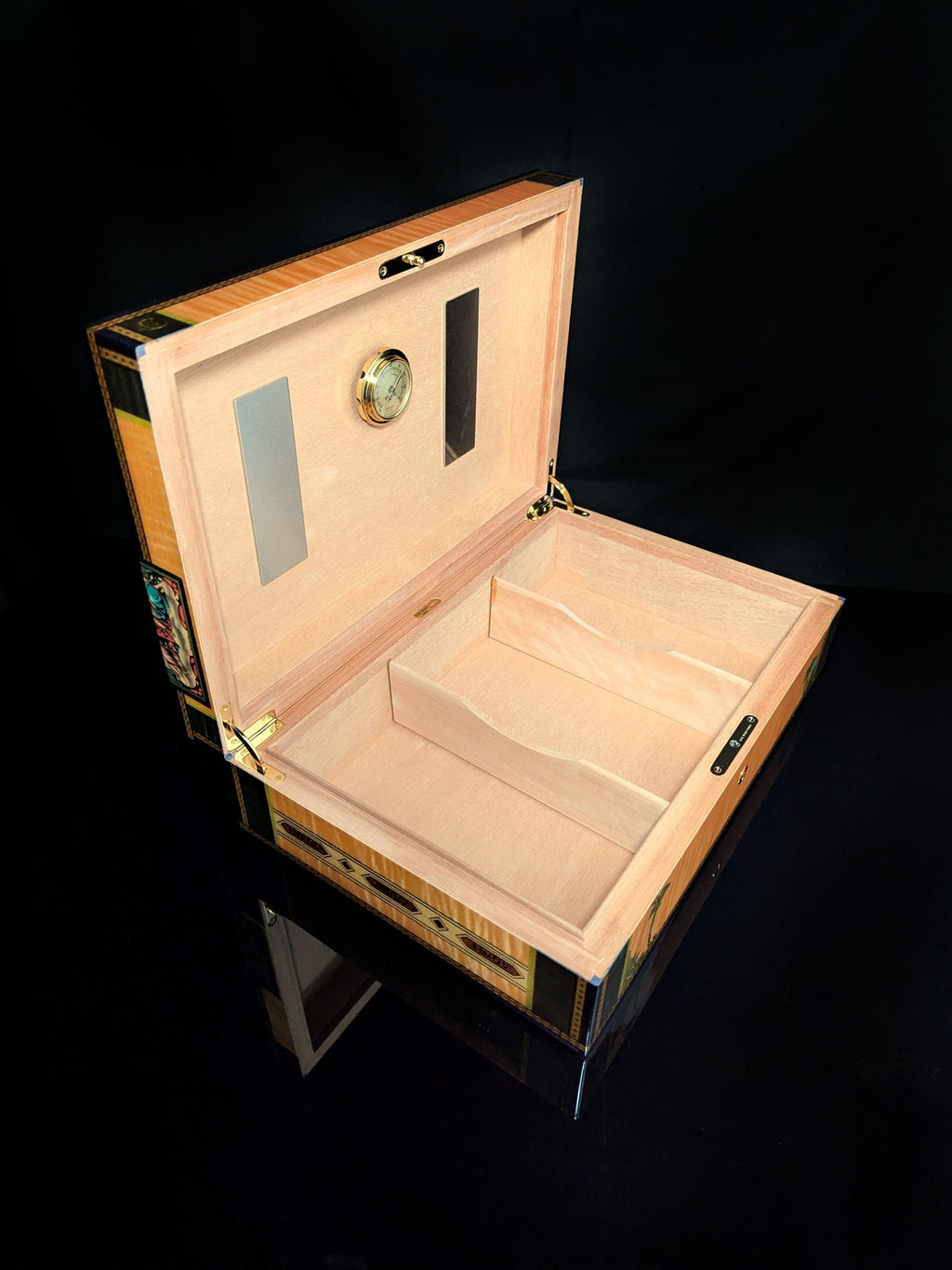 Elie Bleu Alba Orange Sycamore Humidor 110 Count NIB