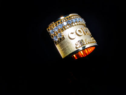 Cohiba Gold Ring with Diamonds Size 11 1/2
