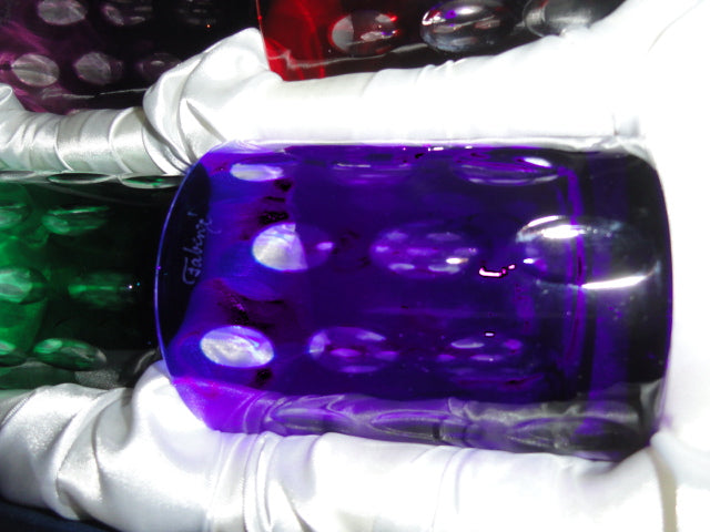 Faberge Bubbles Colored Crystal Old Fashion Glasses