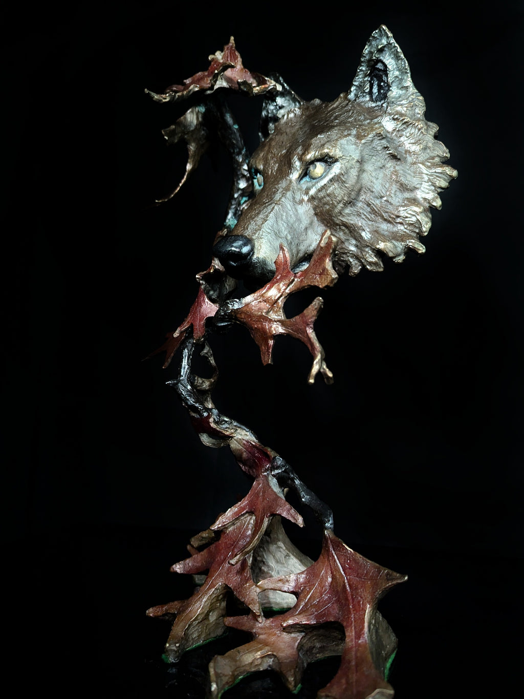 Mark Hopkins Northwoods Bronze Sculpture — 19" H × 11" W × 8" D