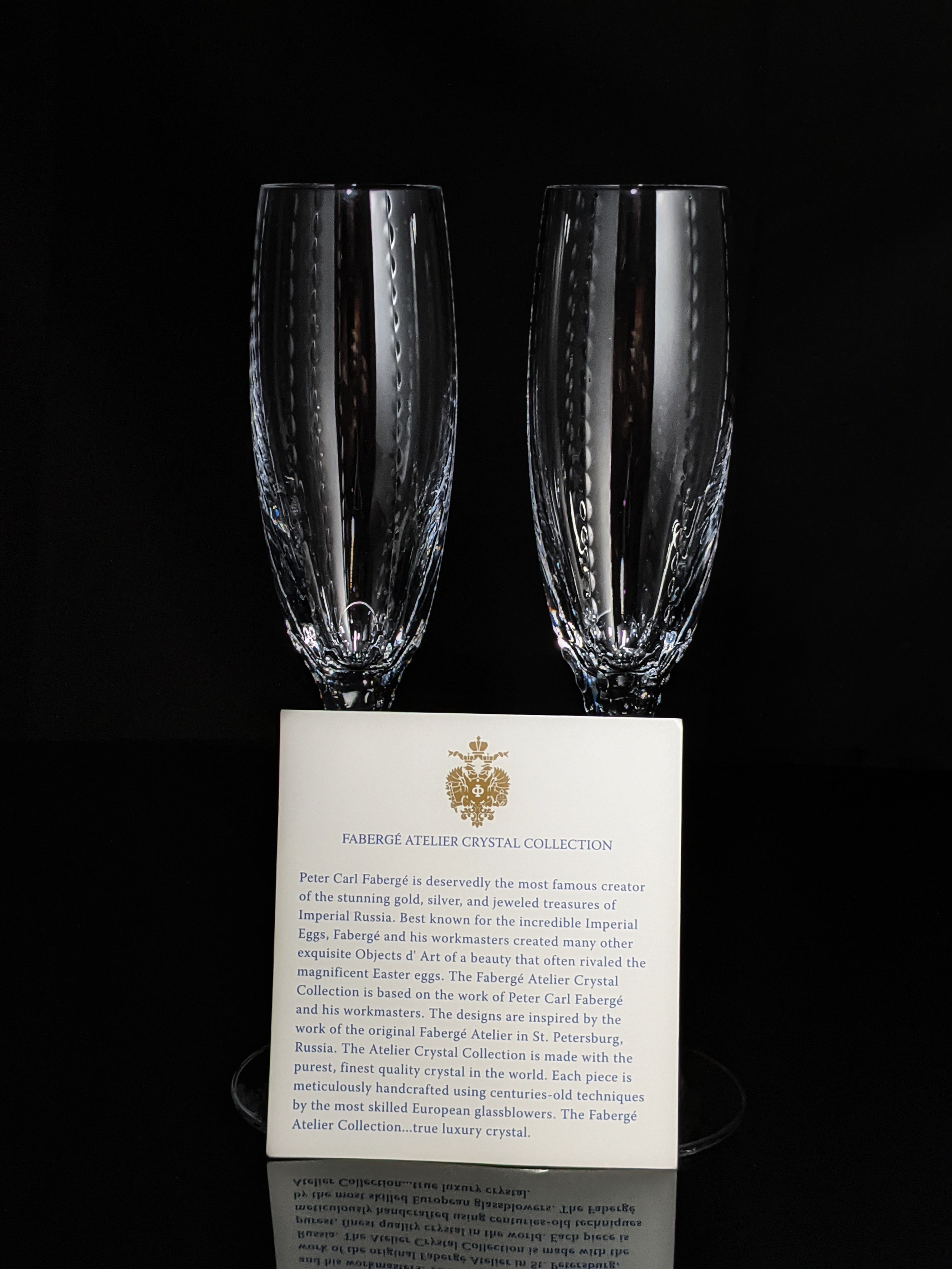 Faberge Bristol Clear Crystal  Flutes