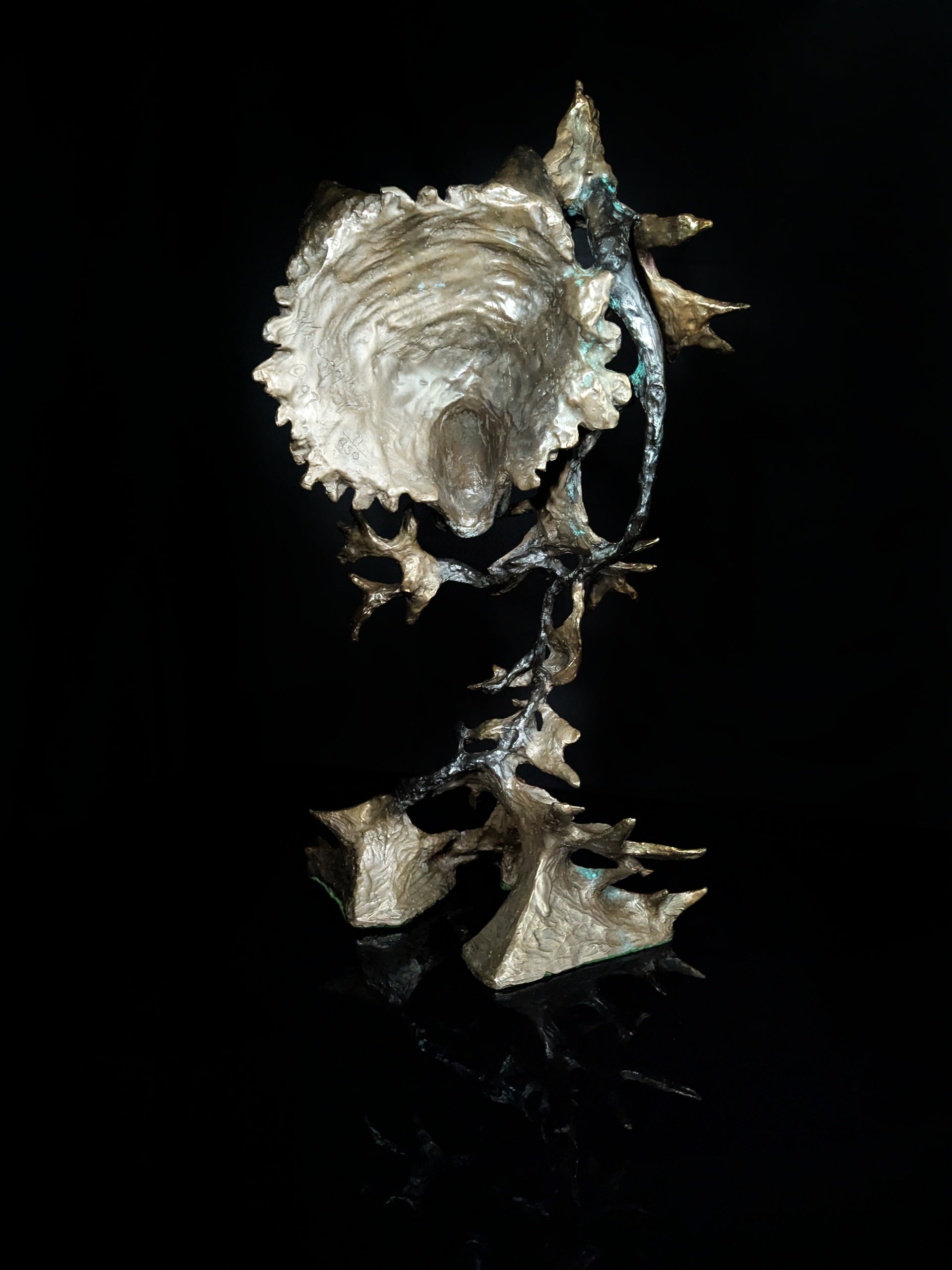 Mark Hopkins Northwoods Bronze Sculpture — 19" H × 11" W × 8" D