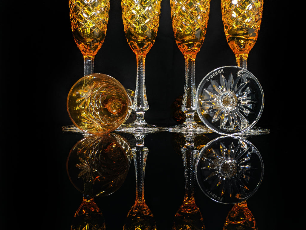Faberge Odessa Yellow Gold Flutes NIB