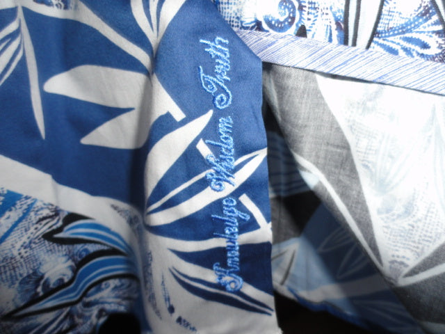 Robert Graham Blue Palm Short Sleeve Shirt Size 2XL NWTS