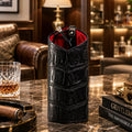 The Luxury Eyewear Stand-Genuine Black Caiman Alligator